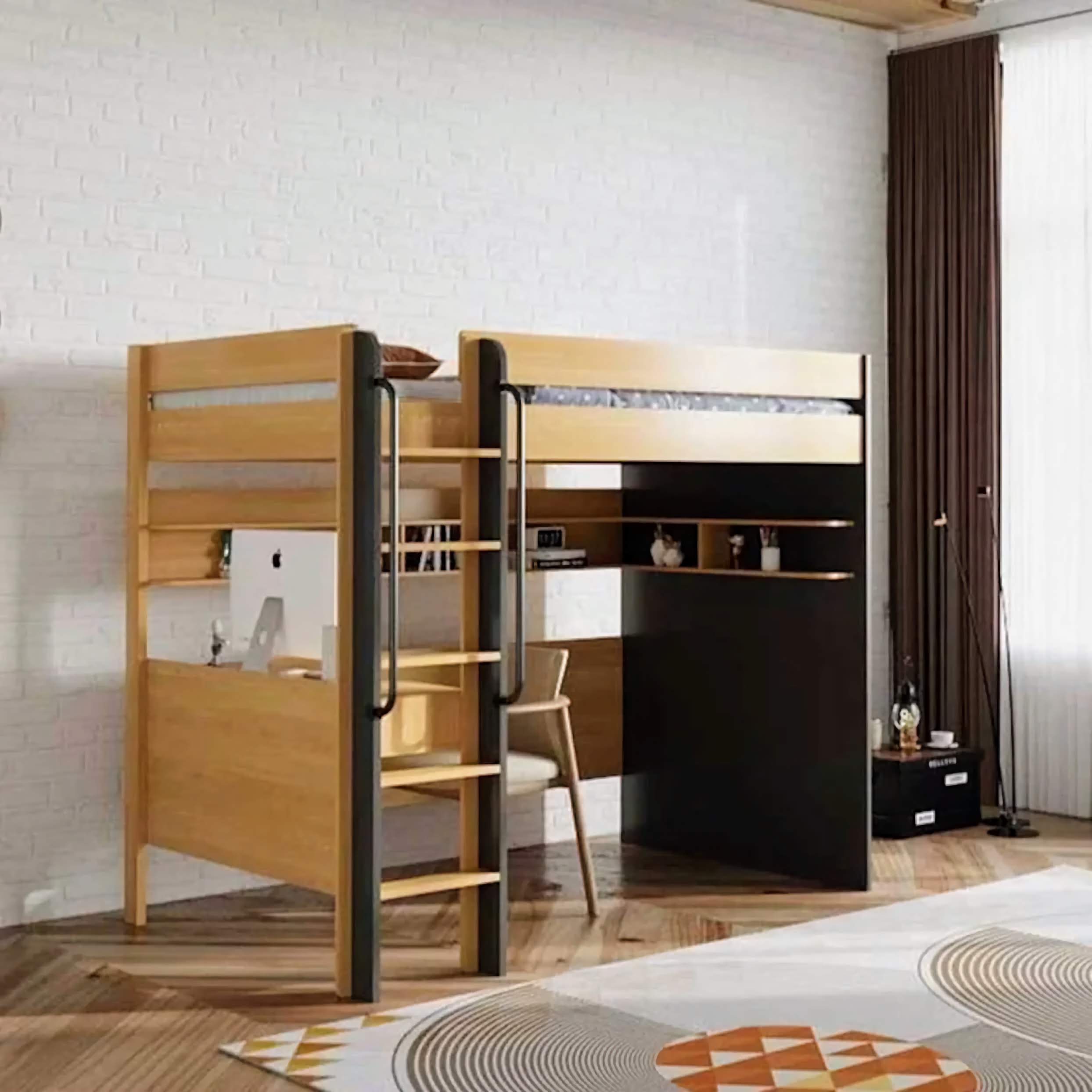  TEOM-Loft Bed | Space-Saving High-sleeper Bed with Desk | EzSpace