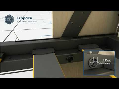 Nobu Wallbed Vertical (with Shelf &amp; Desk) Installation Video - EzSpace