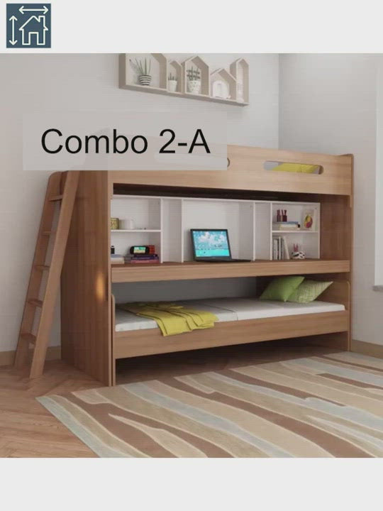 MO Loft Bed with desk, storage, ladder- Different variants | Multifunctional High Sleeper for Small Bedroom | EzSpace