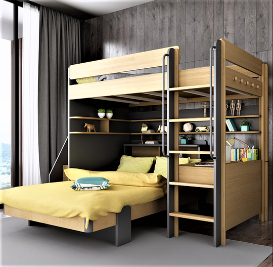 TEOM L-shaped Bunk Bed | Stylish &amp; Space-saving Bunk Bed | EzSpace