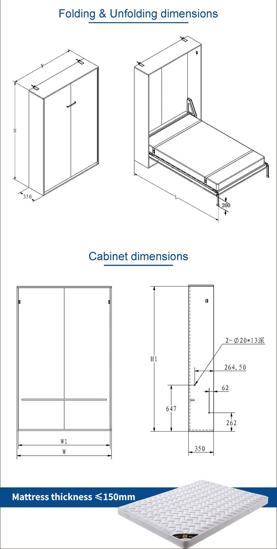 EzSpace Beds &amp; Bed Frames Nobu Wallbed Vertical Fold-out | Modern Design Murphy Bed | EzSpace