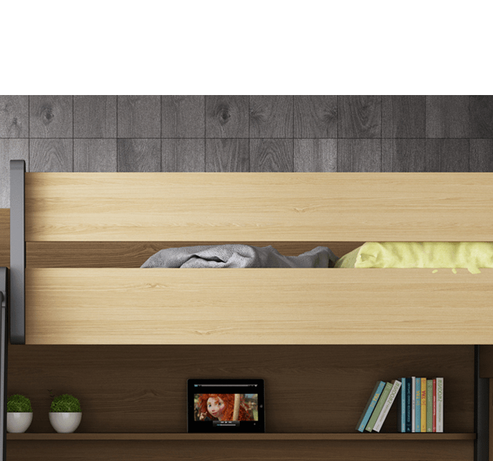 EzSpace Bunk Bed TEOM Bunk Maxi | Modern Design &amp; Space Saving for Small Bedrooms | EzSpace