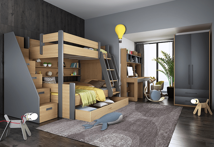 EzSpace Bunk Bed TEOM Bunk Maxi | Modern Design &amp; Space Saving for Small Bedrooms | EzSpace