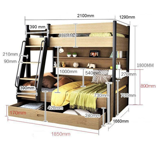 EzSpace Bunk Bed TEOM Bunk Maxi | Modern Design &amp; Space Saving for Small Bedrooms | EzSpace