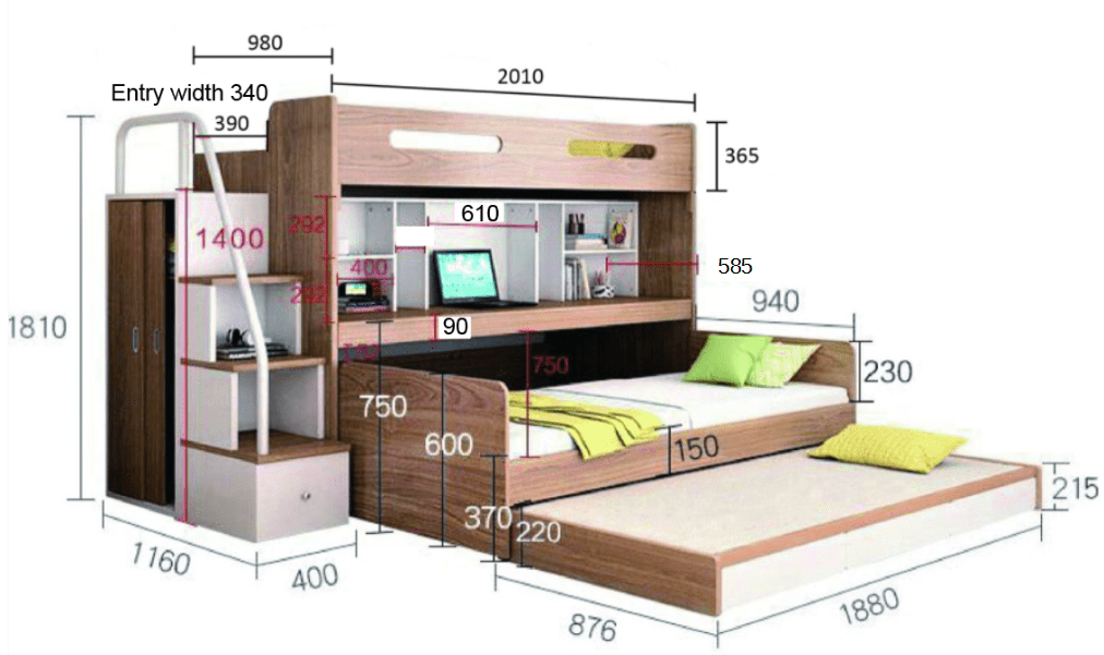 EzSpace Loft Bed MO Loft Bed | Multifunctional High Sleeper for Small Bedroom | EzSpace Available For Immediate Dispatch