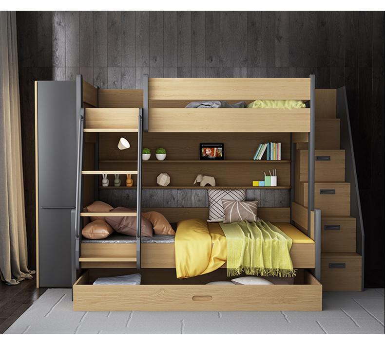 TEOM Pull-out Wardrobe with TEOM Bunk Maxi and TEOM Stair | Stylish &amp; Space-Saving Wardrobe | EzSpace